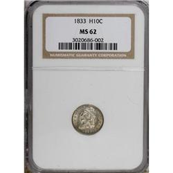 1833 H10C MS62 NGC