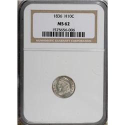 1836 H10C Large 5C MS62 NGC