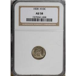 1838 H10C Large Stars, No Drapery AU58 NGC