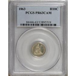 1863 H10C Cameo PR63 PCGS