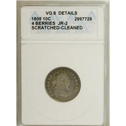 1805 10C 4 Berries VG8 ANACS