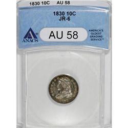 1830 10C Medium 10C AU58 ANACS