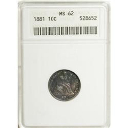 1881 10C MS62 ANACS