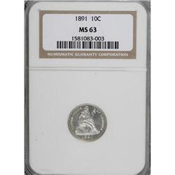 1891 10C MS63 NGC