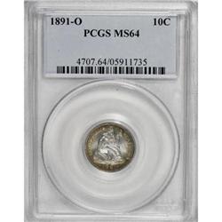 1891-O 10C MS64 PCGS