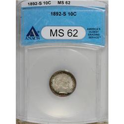 1892-S 10C MS62 ANACS