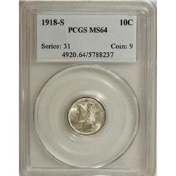 1918-S 10C MS64 PCGS