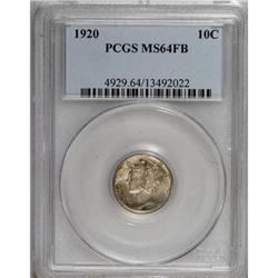 1920 10C Full Bands MS64 PCGS