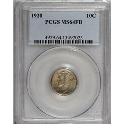 1920 10C Full Bands MS64 PCGS