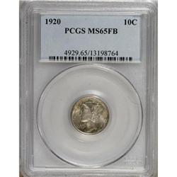 1920 10C Full Bands MS65 PCGS