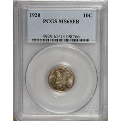 1920 10C Full Bands MS65 PCGS