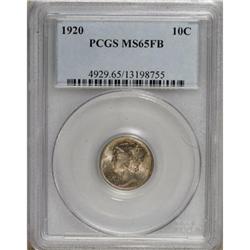 1920 10C Full Bands MS65 PCGS