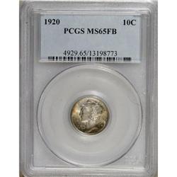 1920 10C Full Bands MS65 PCGS