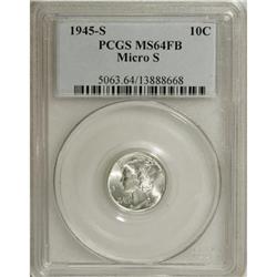 1945-S 10C Micro S Full Bands MS64 PCGS