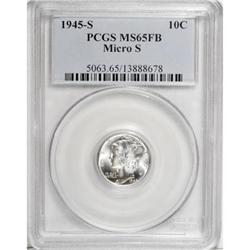 1945-S 10C Micro S Full Bands MS65 PCGS