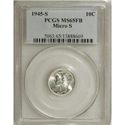1945-S 10C Micro S Full Bands MS65 PCGS