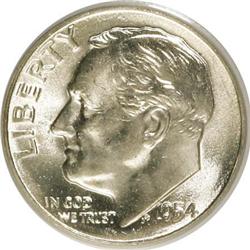 1954-S 10C Full Bands MS65 PCGS