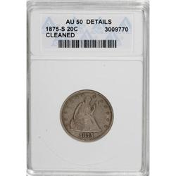 1875-S 20C AU50 ANACS