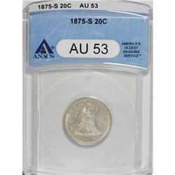 1875-S 20C AU53 ANACS