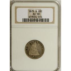 1875-S 20C AU58 NGC
