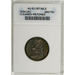 1834 25C AU53 ANACS
