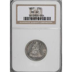 1857 25C MS62 NGC