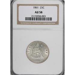 1861 25C AU58 NGC
