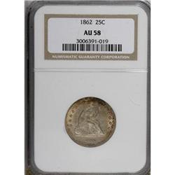 1862 25C AU58 NGC