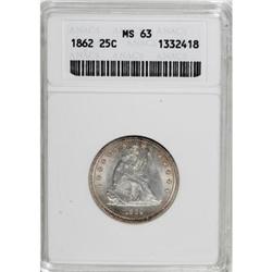 1862 25C MS63 ANACS