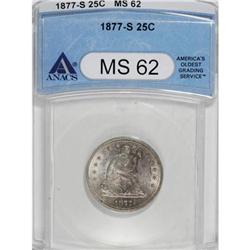 1877-S 25C MS62 ANACS