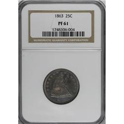 1863 25C PR61 NGC