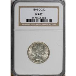 1892-O 25C MS62 NGC