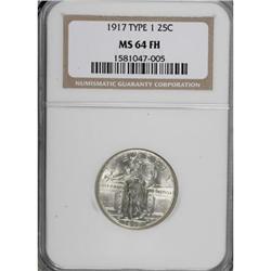 1917 25C Type One Full Head MS64 NGC
