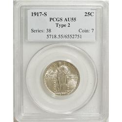 1917-S 25C Type Two AU55 PCGS