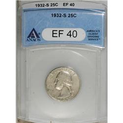 1932-S 25C XF40 ANACS