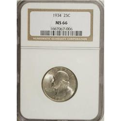 1934 25C Medium Motto MS66 NGC
