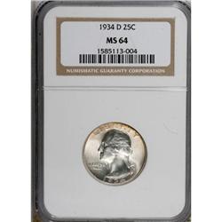 1934-D 25C Medium Motto MS64 NGC
