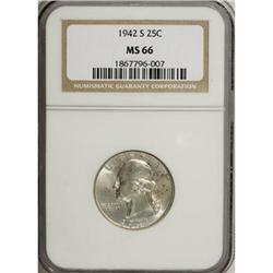 1942-S 25C MS66 NGC