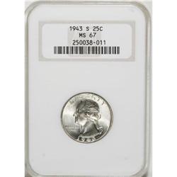 1943-S 25C MS67 NGC
