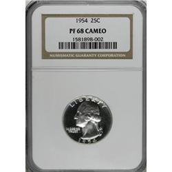 1954 25C Cameo PR68 NGC
