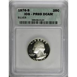 1976-S 25C Silver Deep Cameo PR69 ICG