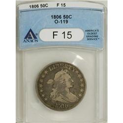 1806 50C Pointed 6, Stem F15 ANACS