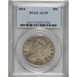 1824 50C AU55 PCGS