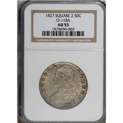 1827 50C Square Base 2 AU55 NGC