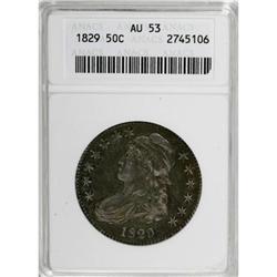 1829 50C Small Letters AU53 ANACS