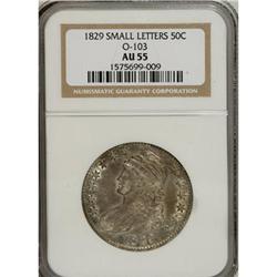 1829 50C Small Letters AU55 NGC