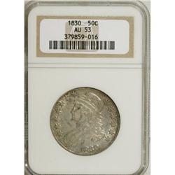 1830 50C Small 0 AU53 NGC