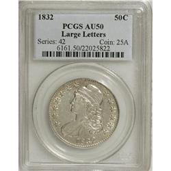 1832 50C Large Letters AU50 PCGS