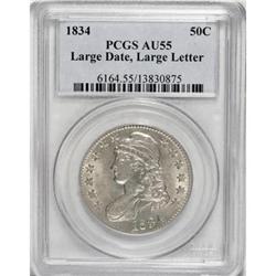 1834 50C Large Date, Large Letters AU55 PCGS