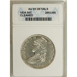 1834 50C Large Date, Large Letters AU55 ANACS